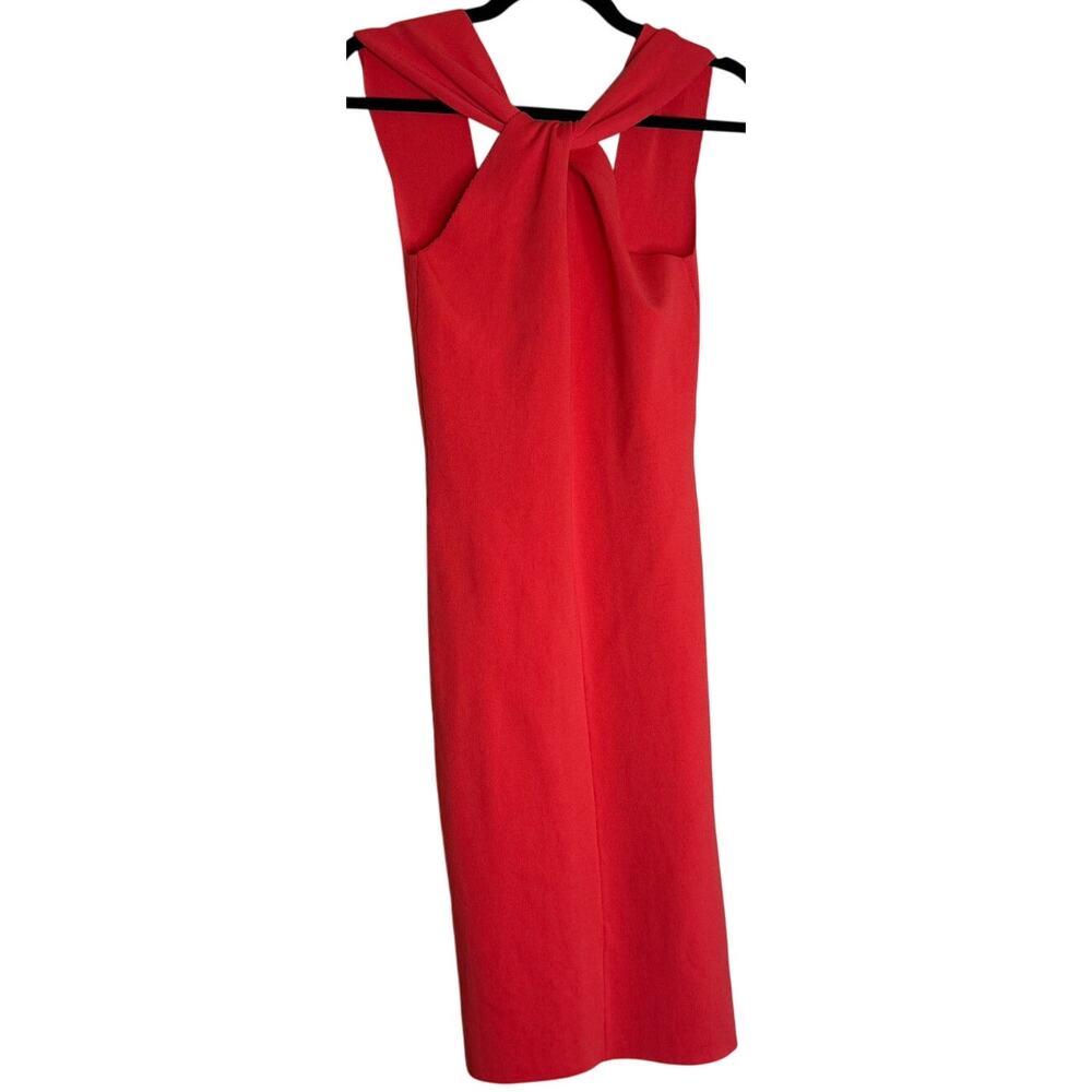 Reiss Sawyer Bodycon Cocktail Dress Womens Small CORAL Sleeveless Party Event